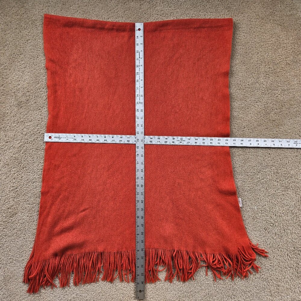 NWOT Large Rusty Orange Fringe Scarf Soft